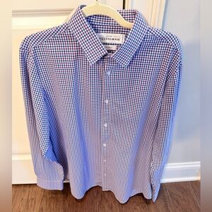 Mizzen + Main Leeward Large Trim Fit Button Down Shirt Red White Blue